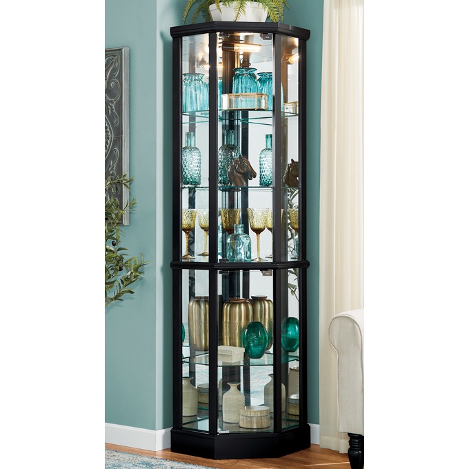 Tessa Lighted Corner Curio, , large