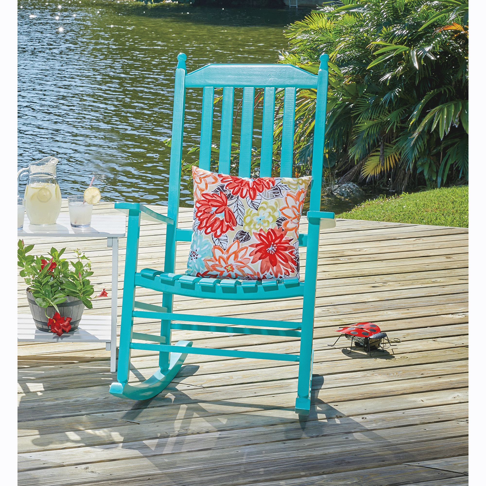 Rocking Chair, Teal, large