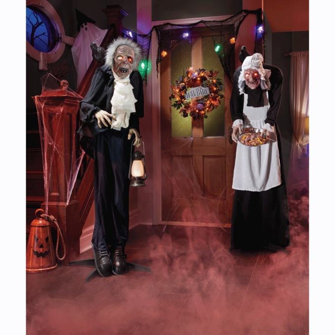 Lit Enter If You Dare Halloween Wreath, , large