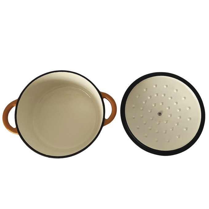 Set of 3 Cast Iron Dutch Ovens with Lids, Multi, large
