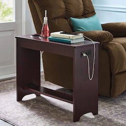Powered Side Table with Cupholders, , large