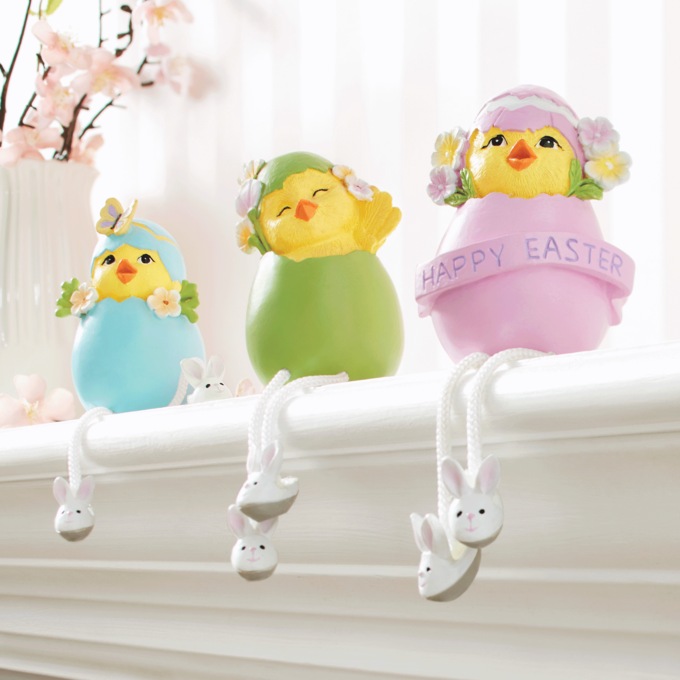 Set of 3 Easter Chicks Shelf Sitters, , large