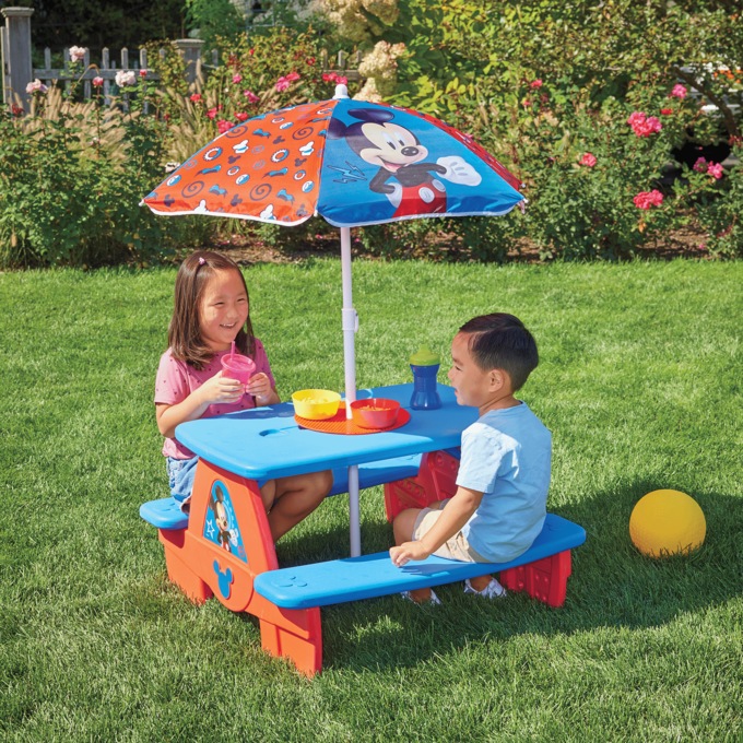 Delta Children Kids&rsquo; Picnic Table with Umbrella, , large
