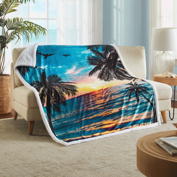 Ultra-Soft Patterned Novelty Sherpa Throw, , large