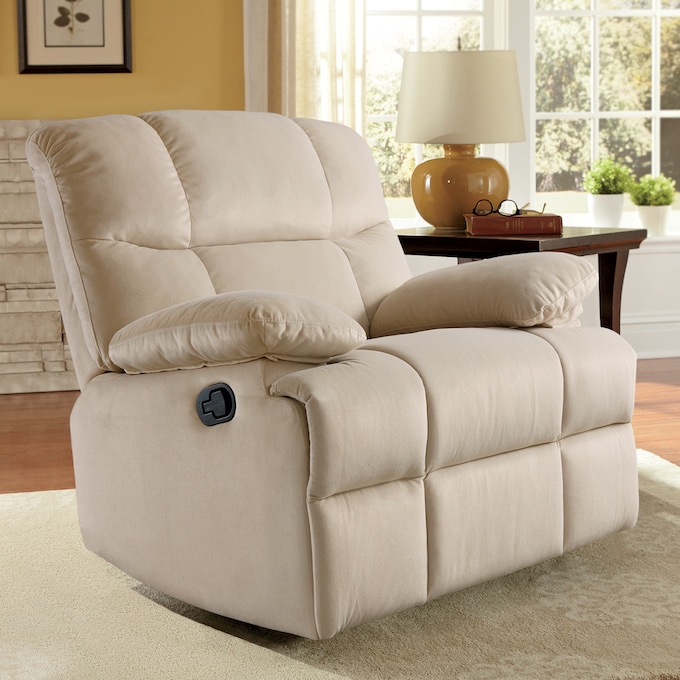 Microfiber Swivel Rocker Recliner, , large