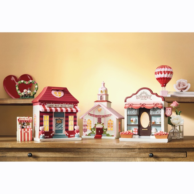Lit Valentine Village and Accessories, , large