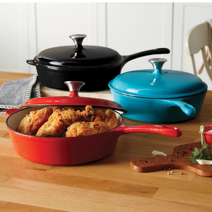 3-Qt. Enameled Cast Iron Chicken Fryer