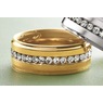 Men's Stainless Steel Crystal Band Ring, , large
