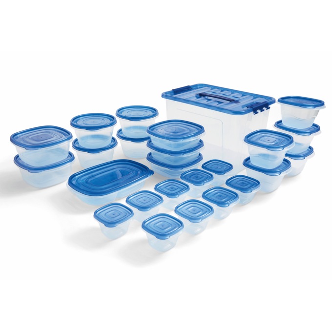 50-Piece Food Storage Set, Blue, large