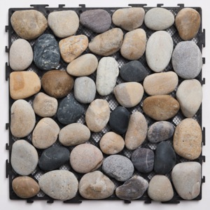 Set of 8 Outdoor River Rock Patio Tiles, , large