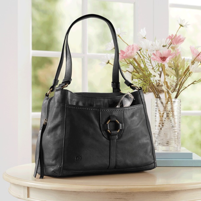 Born Conlan Leather Satchel, Black, large