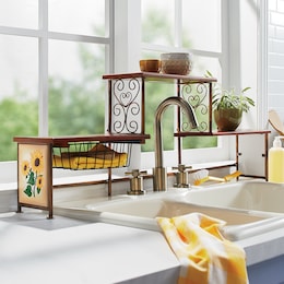 Scroll Sunflower Over-The-Sink Shelf, , large