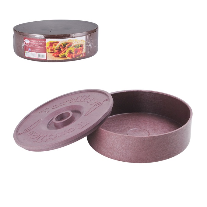 Alpine Cuisine 7 1/2&quot; Cast Iron Tortilla Press and Tortilla Warmer, , large