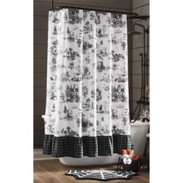 Halloween Toile Shower Curtain, , large