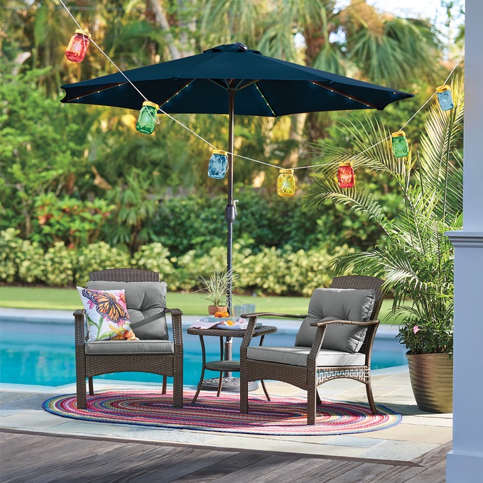 Solar Lighted Umbrella, , large