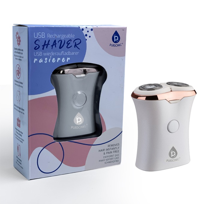 Pursonic Rechargeable USB Shaver, White, large
