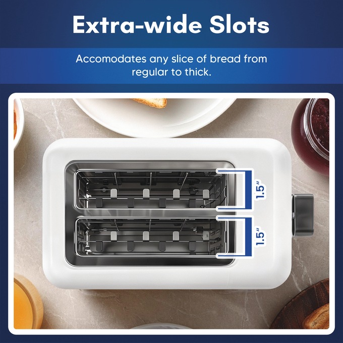 Elite Gourmet 2-Slice Cool-Touch Toaster, White, large
