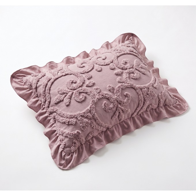 Adeline Chenille Sham with Ruffled Edges, , large