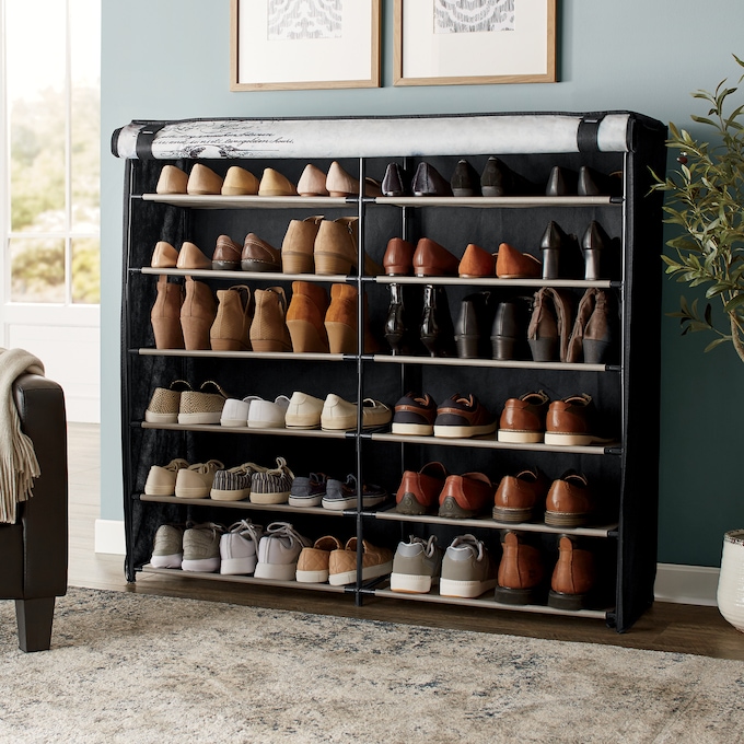 6-Layer Fabric Double Shoe Storage Organizer, , large