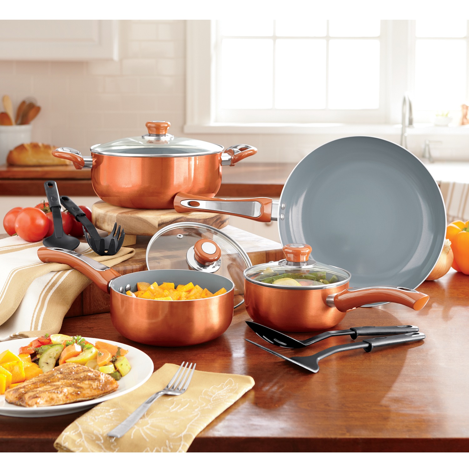 Gourmet Chef 11Piece Ceramic Cookware Set Ginny's