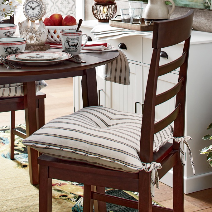Farmhouse Stripe Chair Cushion, , large