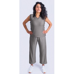 Adaptive Sleeveless Top with Snaps &amp; Cropped Leg Pant, , large