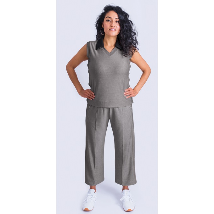 Adaptive Sleeveless Top with Snaps &amp; Cropped Leg Pant, , large