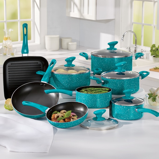 13-Piece Granite Aluminum Cookware Set, , large