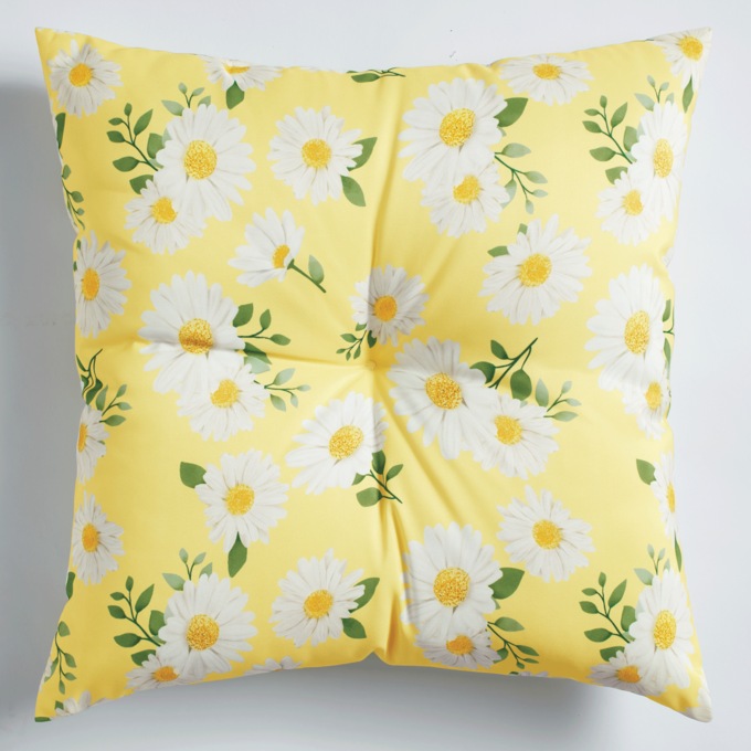 Button-Tufted Outdoor Pillow, , large