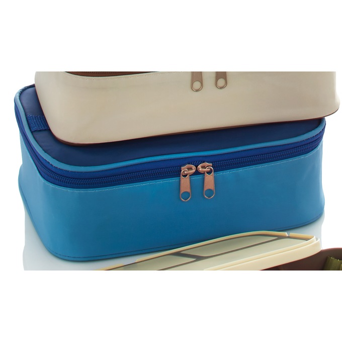 Compartment Lunch Box, Blue, large
