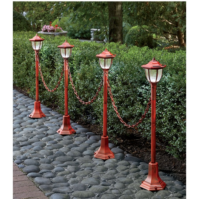 Set of 4 Chained Solar Lanterns, , large