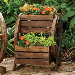 Wagon Wheel Tiered Planter, , large