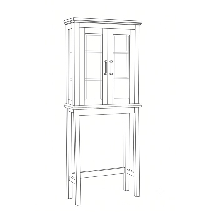 Tupelo Over-the-Toilet Space Saver, White, large