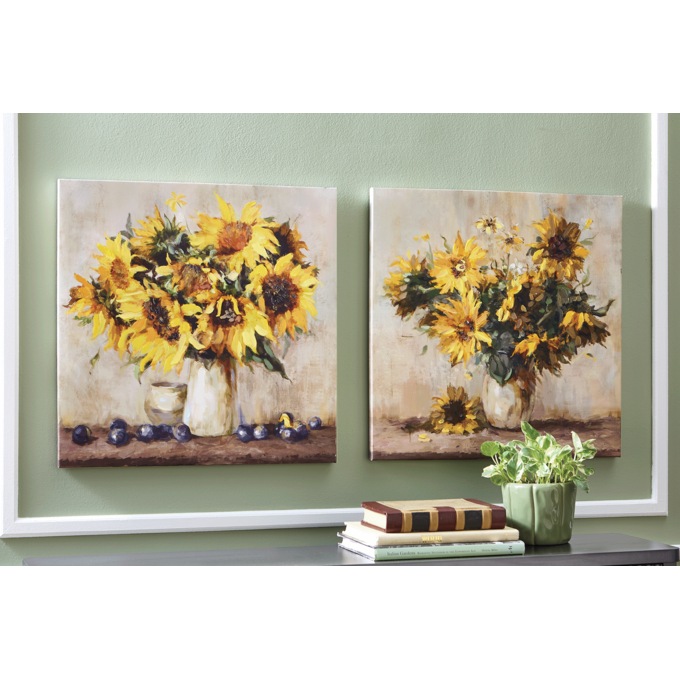 Set of 2 Sunflower Arrangement Wall Art, Multi, large
