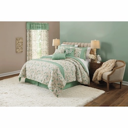 Magnolia 7-Piece Comforter Set and Window Treatments, , large