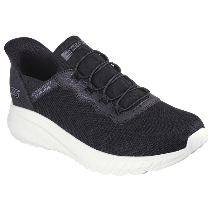 BOBS Men’s Slip-Ins Sport Squad by Skechers, Black, large