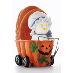 Lit Baby Ghost in Pumpkin Carriage, Multi, large
