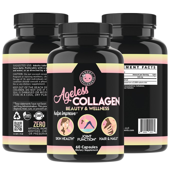Ageless Collagen Supplement Capsules, , large