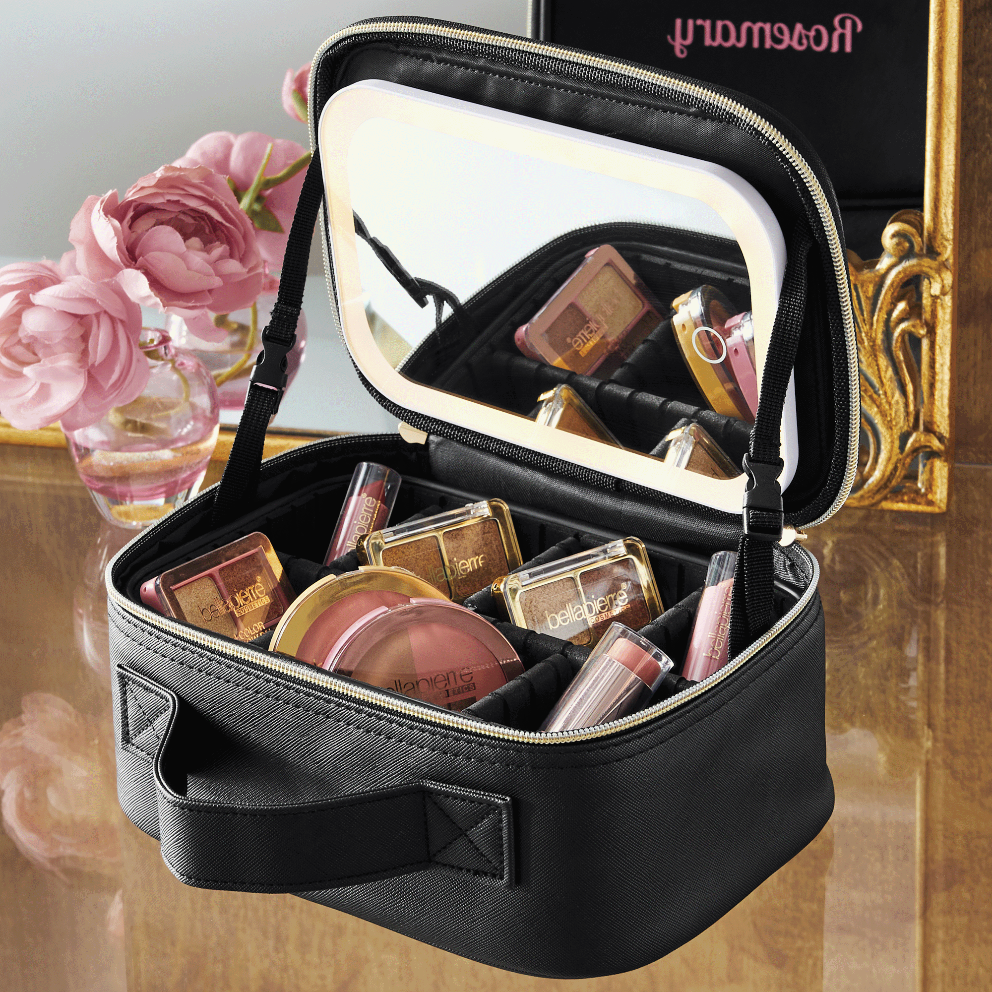 Makeup Bag with Lit Mirror, , large