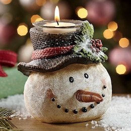Snowman Votive Holder, , large
