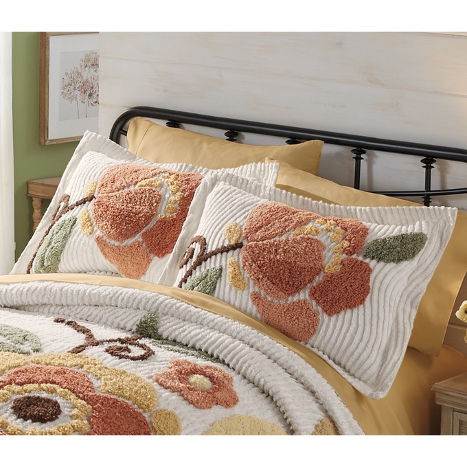 Autumnal Floral Chenille Sham, , large