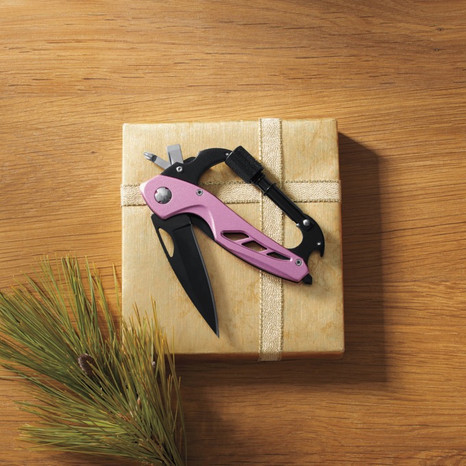 Safety For Her Carabiner Pocket Knife, Pink, large