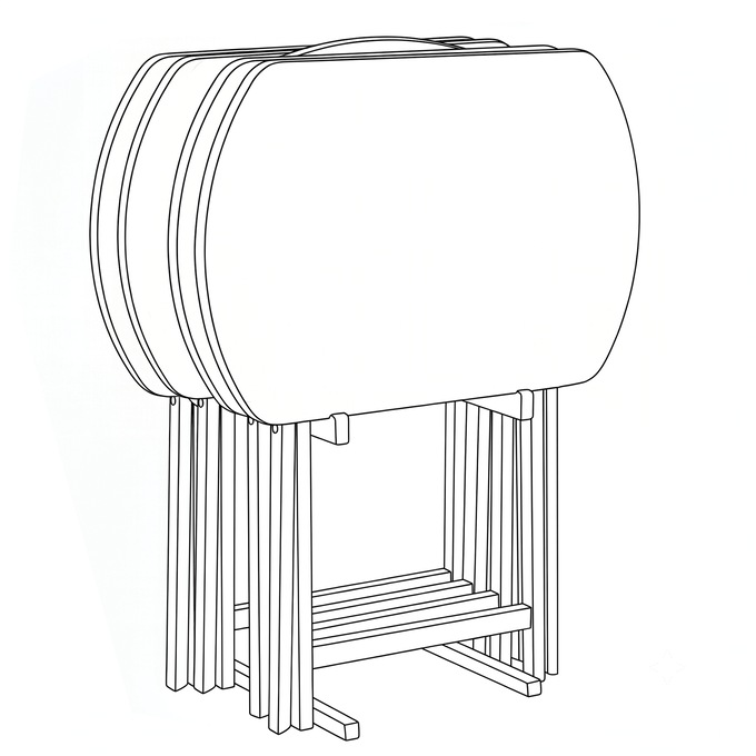 5-Piece Tray Table Set, , large