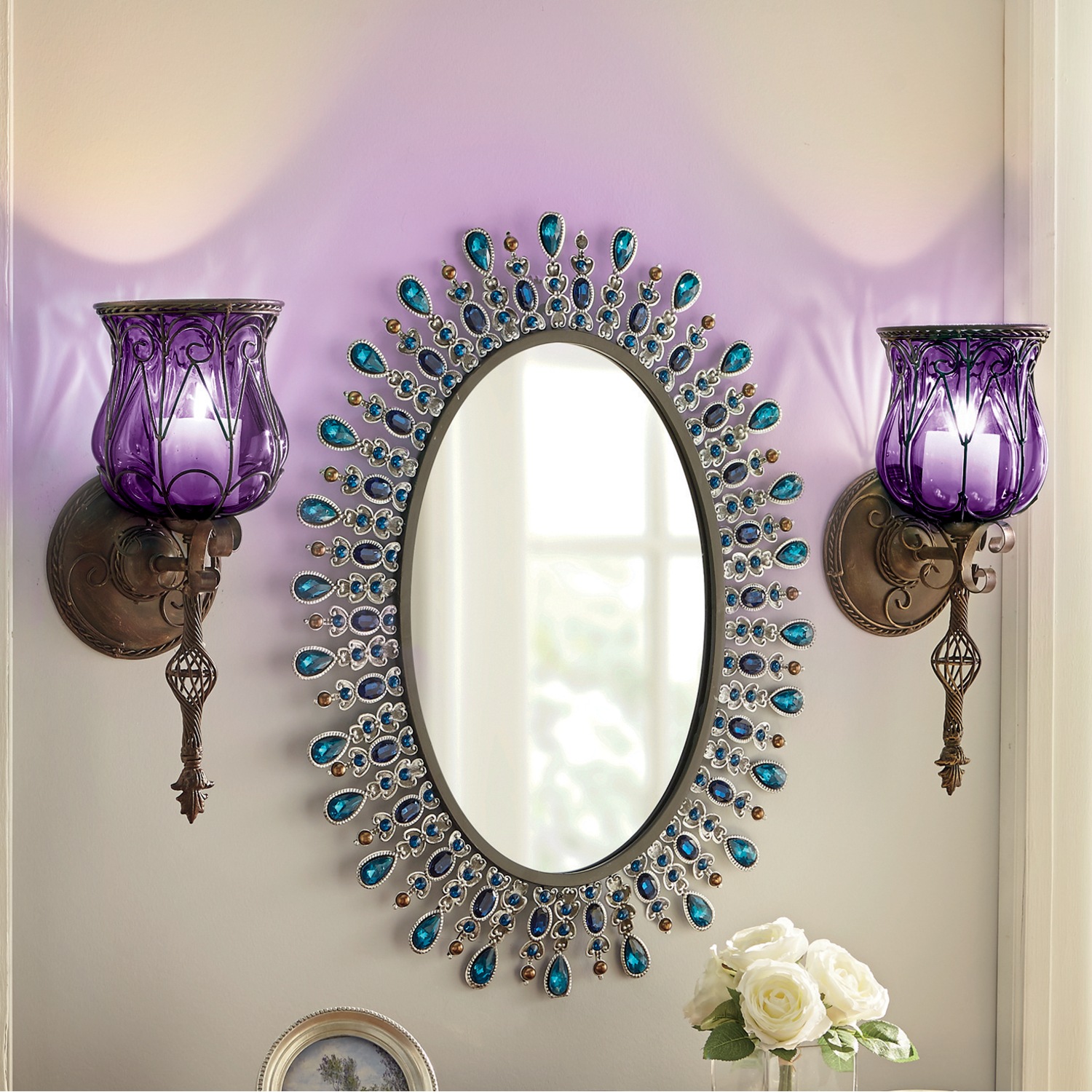 Captured glass wall sconce store