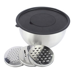 6-Piece Stainless Steel Bowl &amp; Grater Set, , large