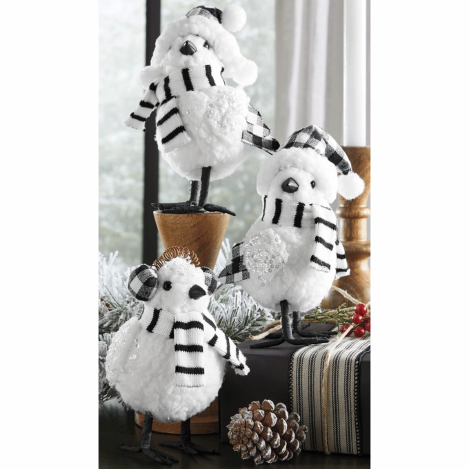 Set of 3 Black and White Birds, , large