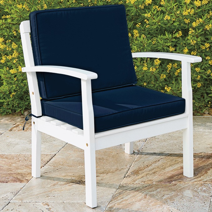 Nantucket Outdoor Chair, White Navy, large