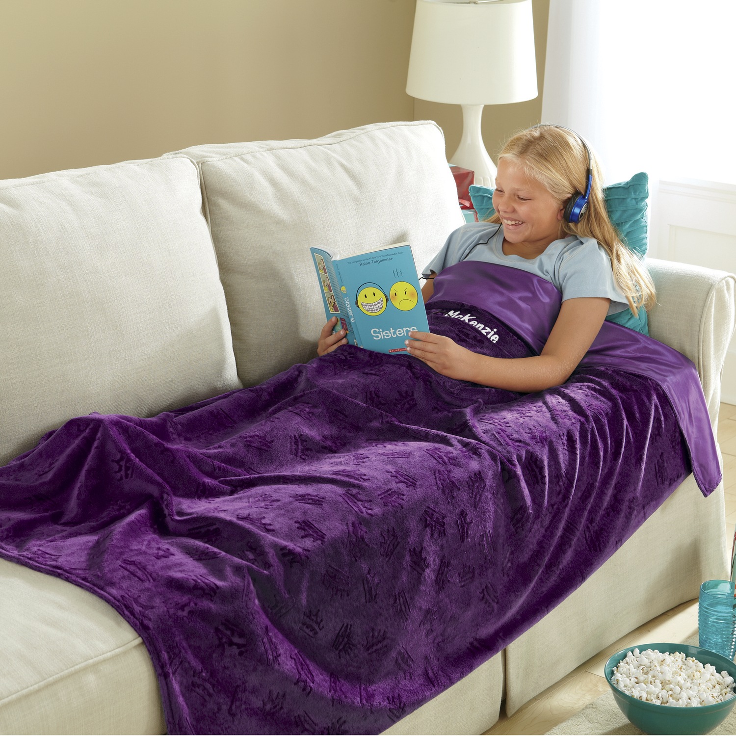 personalized kids lounging blanket