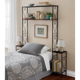 Scroll Headboard with Nightstands, , large