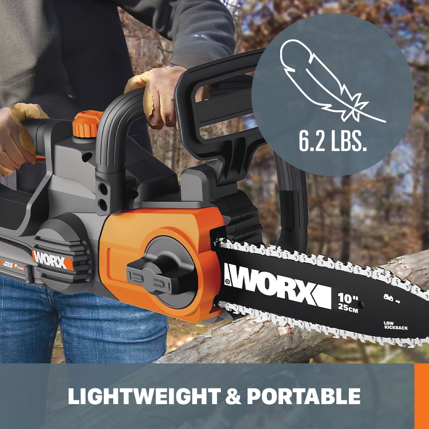 Worx 20V Power Share 10-Inch Cordless Chainsaw With Auto-Tension (Tool ...